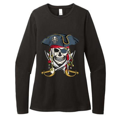 Pirate Skull Halloween Little Womens CVC Long Sleeve Shirt