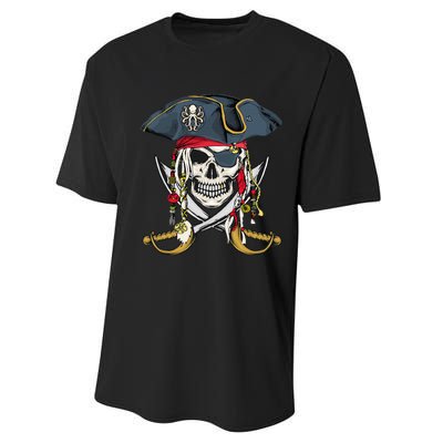 Pirate Skull Halloween Little Performance Sprint T-Shirt