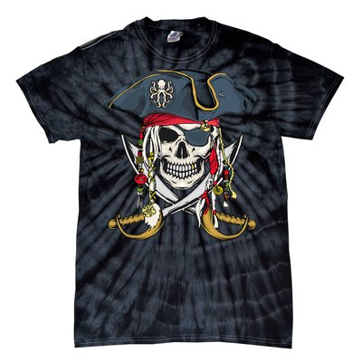 Pirate Skull Halloween Little Tie-Dye T-Shirt