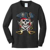 Pirate Skull Halloween Little Kids Long Sleeve Shirt