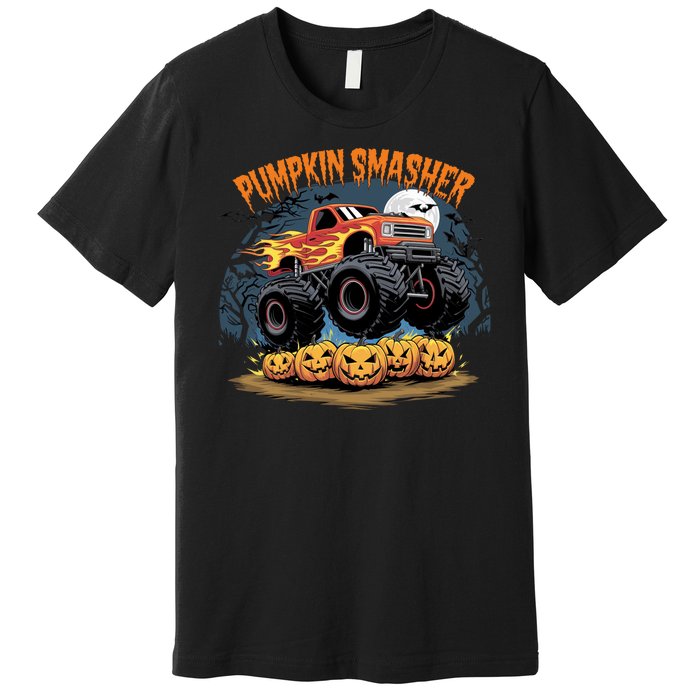 Pumpkin Smasher Halloween Monster Truck Lover Premium T-Shirt