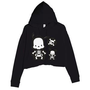 Pochacco Skeleton Halloween Sweat Crop Fleece Hoodie