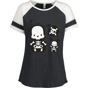 Pochacco Skeleton Halloween Sweat Enza Ladies Jersey Colorblock Tee