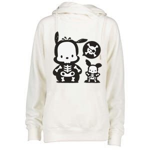 Pochacco Skeleton Halloween Sweat Womens Funnel Neck Pullover Hood