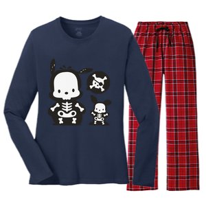 Pochacco Skeleton Halloween Sweat Women's Long Sleeve Flannel Pajama Set 