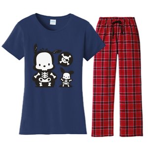 Pochacco Skeleton Halloween Sweat Women's Flannel Pajama Set