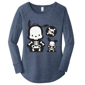 Pochacco Skeleton Halloween Sweat Women's Perfect Tri Tunic Long Sleeve Shirt