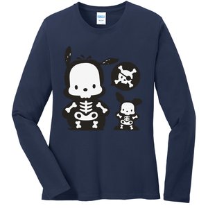 Pochacco Skeleton Halloween Sweat Ladies Long Sleeve Shirt