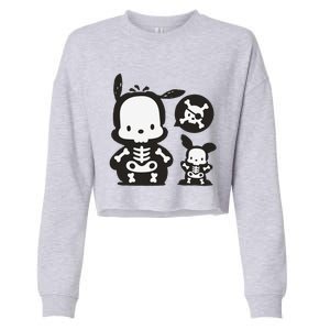 Pochacco Skeleton Halloween Sweat Cropped Pullover Crew