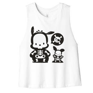 Pochacco Skeleton Halloween Sweat Women's Racerback Cropped Tank