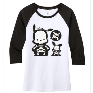 Pochacco Skeleton Halloween Sweat Women's Tri-Blend 3/4-Sleeve Raglan Shirt