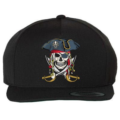 Pirate Skull Halloween Little Wool Snapback Cap