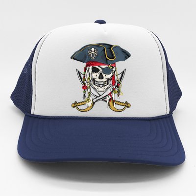 Pirate Skull Halloween Little Trucker Hat