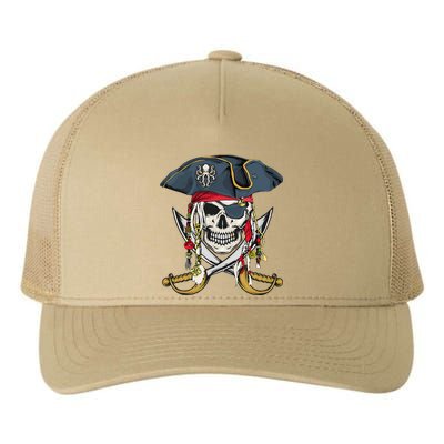 Pirate Skull Halloween Little Yupoong Adult 5-Panel Trucker Hat