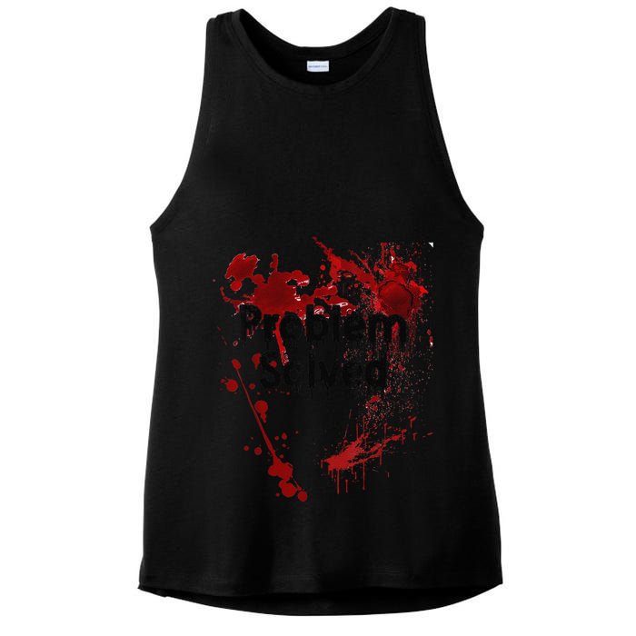 Problem Solved Halloween Print Ladies PosiCharge Tri-Blend Wicking Tank