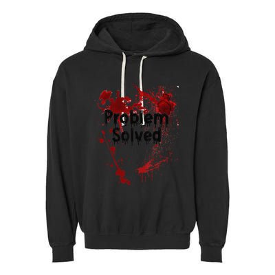 Problem Solved Halloween Print Garment-Dyed Fleece Hoodie