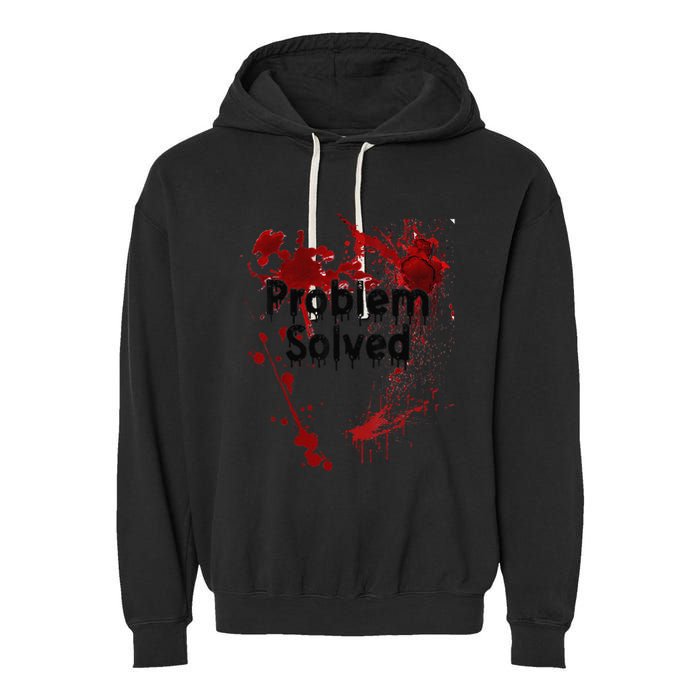 Problem Solved Halloween Print Garment-Dyed Fleece Hoodie
