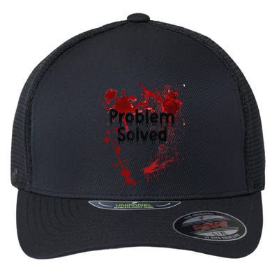 Problem Solved Halloween Print Flexfit Unipanel Trucker Cap