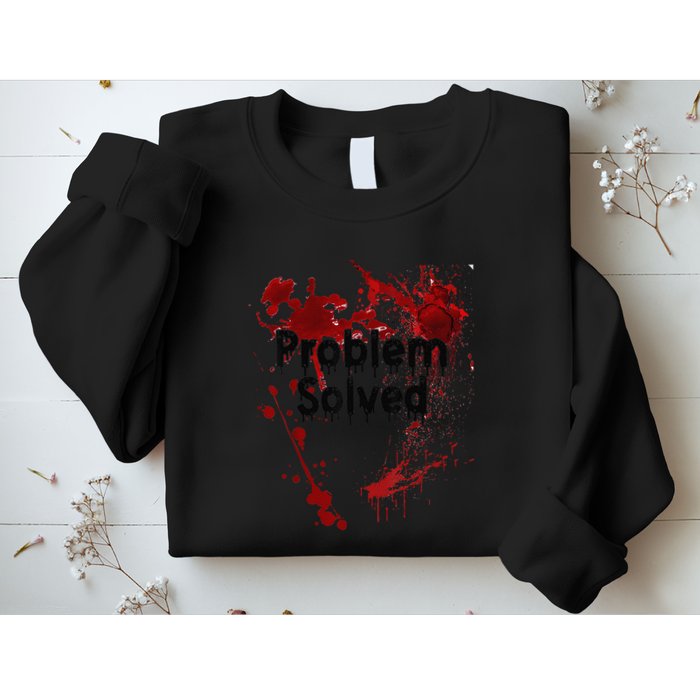 Problem Solved Halloween Print Sweatshirt