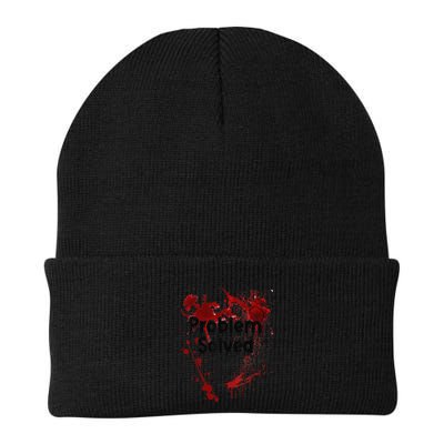Problem Solved Halloween Print Knit Cap Winter Beanie