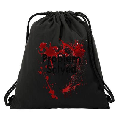Problem Solved Halloween Print Drawstring Bag
