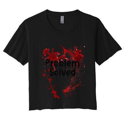 Problem Solved Halloween Print Crop Top