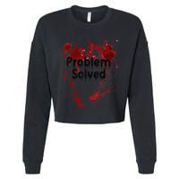 Problem Solved Halloween Print Cropped Pullover Crew