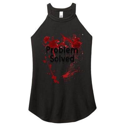 Problem Solved Halloween Print Women's Perfect Tri Rocker Tank