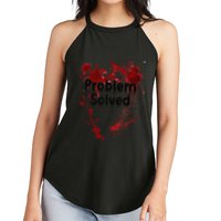 Problem Solved Halloween Print Women's Perfect Tri Rocker Tank