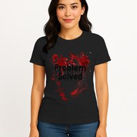 Problem Solved Halloween Print Womens T-Shirt