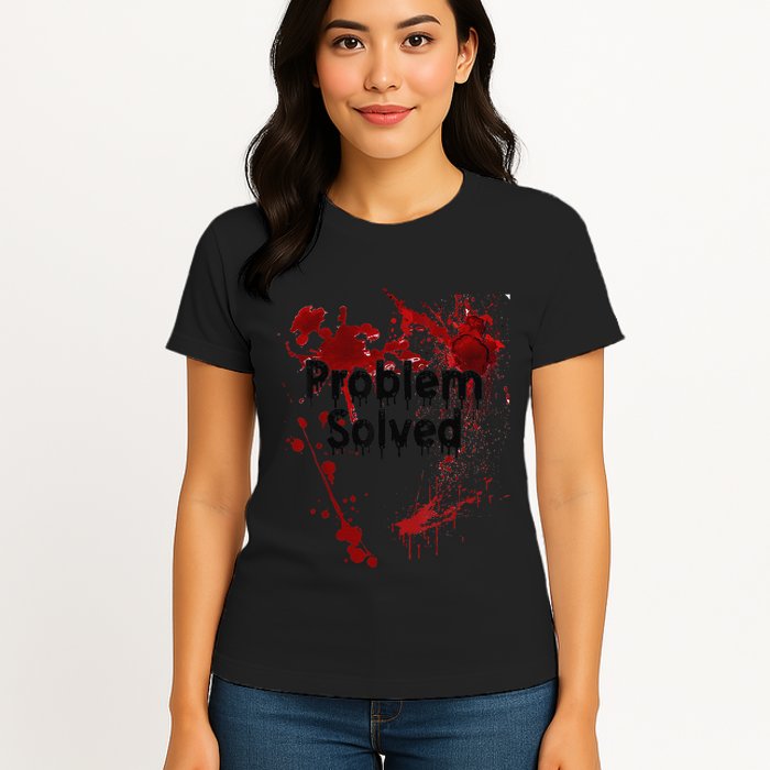 Problem Solved Halloween Print Womens T-Shirt