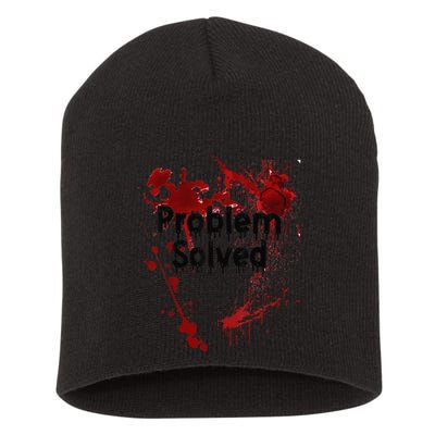 Problem Solved Halloween Print Short Acrylic Beanie