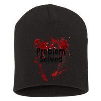 Problem Solved Halloween Print Short Acrylic Beanie