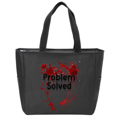 Problem Solved Halloween Print Zip Tote Bag