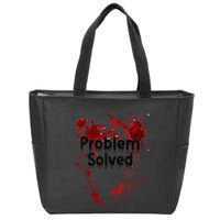 Problem Solved Halloween Print Zip Tote Bag