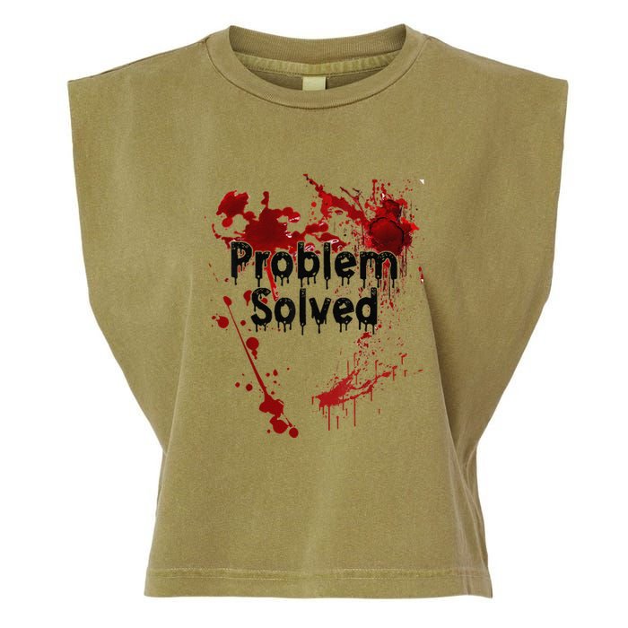 Problem Solved Halloween Print Garment-Dyed Women's Muscle Tee