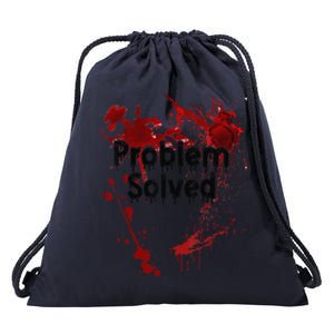 Problem Solved Halloween Print Drawstring Bag