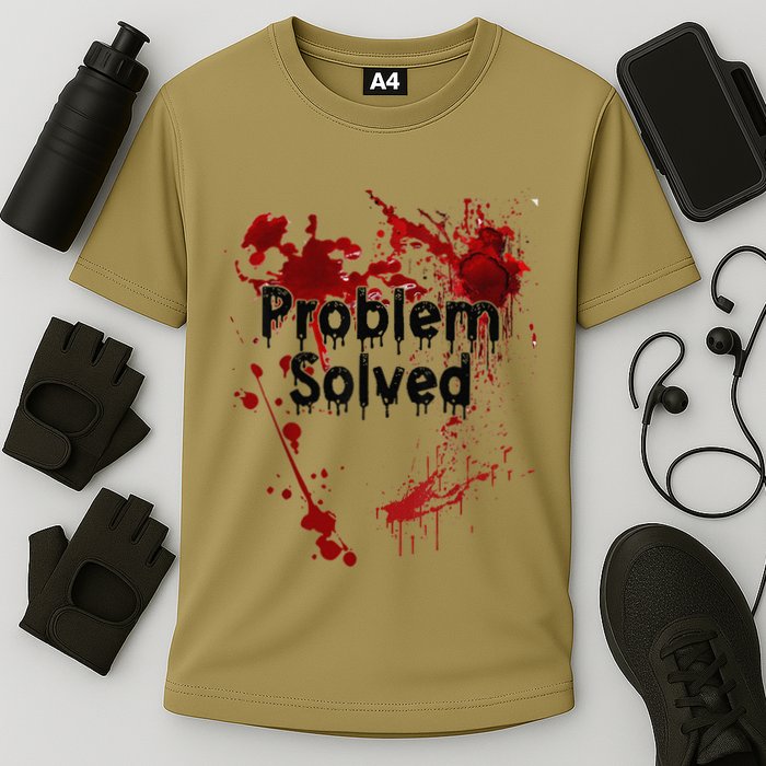 Problem Solved Halloween Print Cooling Performance Crew T-Shirt