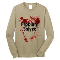 Problem Solved Halloween Print Long Sleeve Shirt