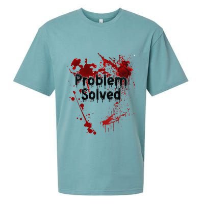 Problem Solved Halloween Print Sueded Cloud Jersey T-Shirt