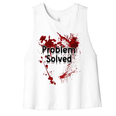 Problem Solved Halloween Print Women's Racerback Cropped Tank