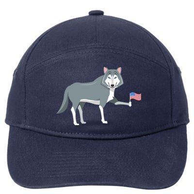 Patriotic Siberian Husky Flag Cute Funny Dog Owner Gift 7-Panel Snapback Hat