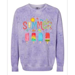 Popsicle Summer Hello Summer Colorblast Crewneck Sweatshirt