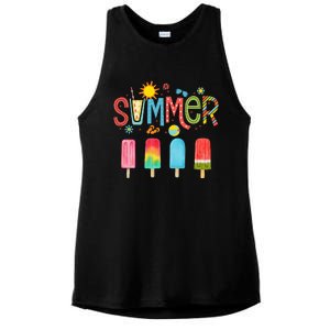 Popsicle Summer Hello Summer Ladies PosiCharge Tri-Blend Wicking Tank