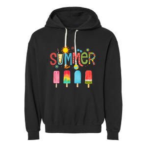 Popsicle Summer Hello Summer Garment-Dyed Fleece Hoodie