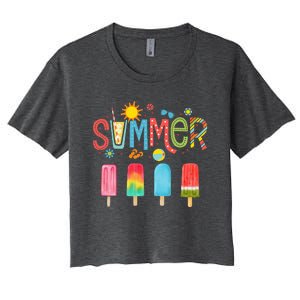 Popsicle Summer Hello Summer Women's Crop Top Tee