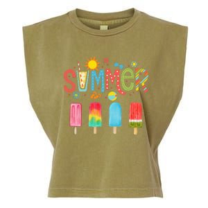 Popsicle Summer Hello Summer Garment-Dyed Women's Muscle Tee