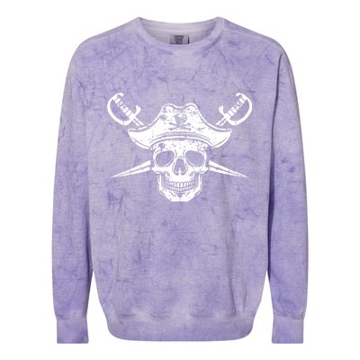 Pirate Skull Hat Swords Colorblast Crewneck Sweatshirt