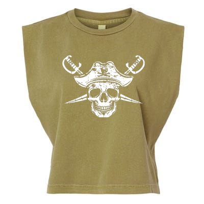 Pirate Skull Hat Swords Garment-Dyed Women's Muscle Tee