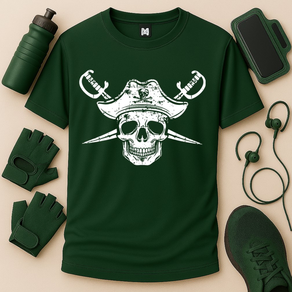 Pirate Skull Hat Swords Cooling Performance Crew T-Shirt